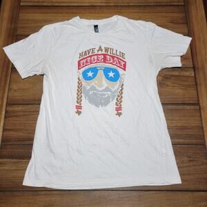 District White Tee "Have A Willie Nice Day" - Size Small